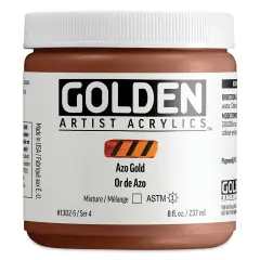 Golden Heavy Body Acrylic Paint - Azo Gold, 237 ml Jar