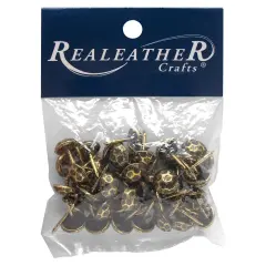 Realeather(R) Crafts Furniture Tack Hammered 48/Pkg-Antique Brass