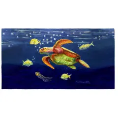 Betsy Drake Sea Turtle Beach Towel Multicolor