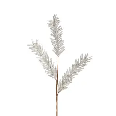 Kurt Adler 32" White and Brown Glittered Pine Artificial Christmas Spray