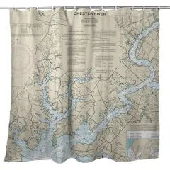 Betsy Drake Chester River, MD Nautical Map Shower Curtain