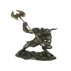 Greek Mythology Battle Ready Minotaur Bull / Man Bronzed Finish Statue