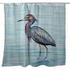 Betsy Drake Little Blue Heron Shower Curtain