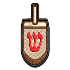 Dreidel Dreidl Jewish Hanukkah Multi-Color Embroidered Iron-On or Hook & Loop Patch Applique