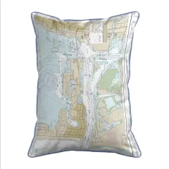 Fort Pierce Harbor Map Pillow 16x20 &ndash; Large Corded Decor