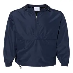 Champion&reg; Hooded Packable Quarter-Zip Jacket Navy