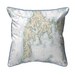 Kent Island, MD Nautical Map Pillow 22x22 &ndash; Extra Large Zippered