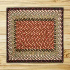 Earth Rugs RC-19 Burgundy / Mustard Rectangle Braided Rug 3 Feet x 5 Feet