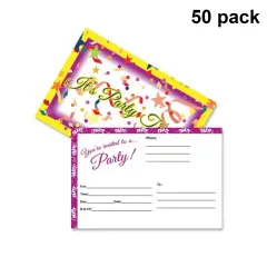 Confetti Party Postcard Invitations | Plastic wrapped 4 in x 6 in | Raheev&reg;