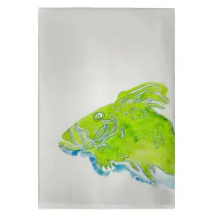 Betsy Drake Green Fish Guest Towel