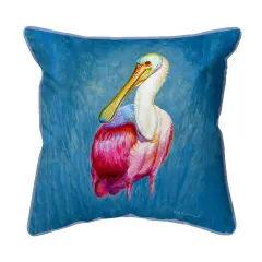 Betsy Drake Spoonbill Portrait Large Indoor/Outdoor Pillow 18x18 Multicolor