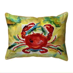 Betsy Drake Rock Crab Extra Large Zippered Indoor/Outdoor Pillow 20x24 Multicolor