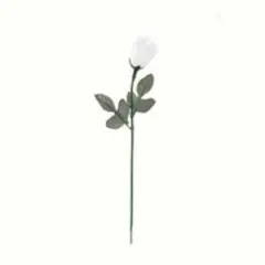 12-Pack: White Rose Bud Picks with 2 Silk Leaves by Floral Home&reg;
