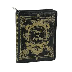 Black and Gold Book of Spells Checkbook Style Wallet Gothic Fashion