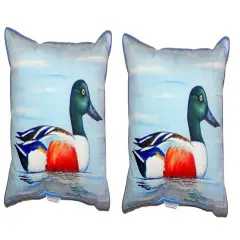 Pair of Betsy Drake Northern Shoveler Small Pillows 11X 14