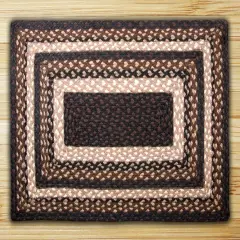 Earth Rugs RC-313 Mocha / Frappuccino Rectangle Braided Rug 5 Feet x 8 Feet