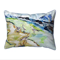 Betsy Drake Sandpipers & Heron Large Pillow 16x20