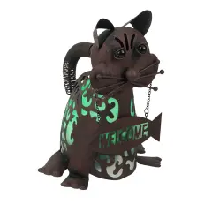 Metal Cat & Dog LED Solar Garden Statue Accent Light Patio Decor Sculpture Art