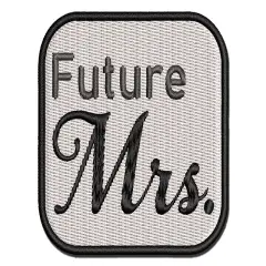 Future Mrs Bride Wife Marriage Fiancee Multi-Color Embroidered Iron-On or Hook & Loop Patch Applique