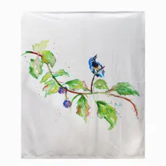 Betsy Drake Bird & Blackberries Throw Multicolor