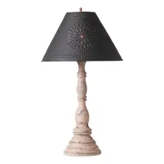 Davenport Wood Table Lamp - Buttermilk - Metal Shade