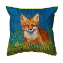 Betsy Drake Red Fox Small Indoor/Outdoor Pillow 12x12
