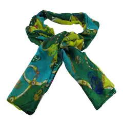 Lightweight Gauze Skull and Chain Print Fashion Scarf