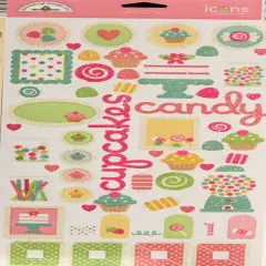 Doodlebug Designs Confections Glitter Icons Cardstock Stickers
