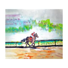 Betsy Drake Inside Track Horseracing 30 X 50 Inch Floral Comfort Floor Mat