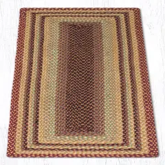 Earth Rugs RC-357 Burgundy / Gray / Cream Rectangle Braided Rug 2 Feet X 6 Feet