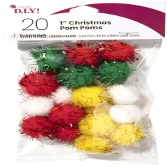 CousinDIY Pom-Poms 1" 20/Pkg-Christmas Darks