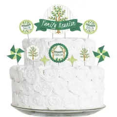 Big Dot of Happiness Family Tree Reunion - Family Gathering Party Cake Decorating Kit - Family Reunion Cake Topper Set - 11 Pieces
