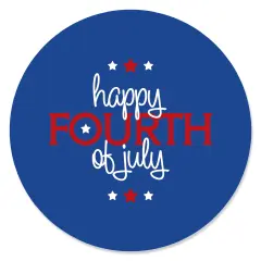 Big Dot of Happiness 4th of July - Independence Day Circle Sticker Labels - 24 Count