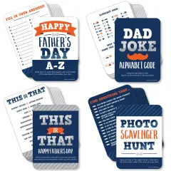 Big Dot of Happiness Happy Father's Day - 4 We Love Dad Party Games - 10 Cards Each - Gamerific Bundle