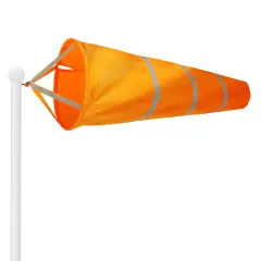 G128 Orange Windsock 40 Inch | Printed 210D Polyester | Heavy Duty Polyester Wind Direction Measurement with Reflective Belt, For Outdoor Airport, Farm and Park