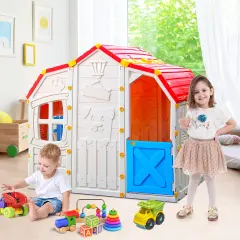Cottage Kids Playhouse With Openable Windows And Working Door