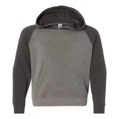 Independent Trading Co&reg; Youth Lightweight Special Blend Raglan Hooded Sweatshirt Nickel/ carbon