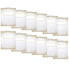 Hanging Confetti Pattern Storage/Book Bag, 10.5" x 12.5", 6 Per Pack, 2 Packs
