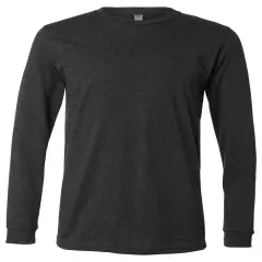BELLA + CANVAS&reg; Heather CVC Crewneck Long Sleeve Tee Dark grey heather