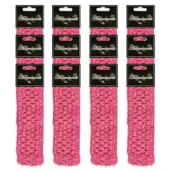 Pack of 12 Crochet Stretch Headbands Hot Pink