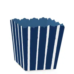 Big Dot of Happiness Navy Stripes - Party Mini Favor Boxes - Simple Party Treat Candy Boxes - Set of 12