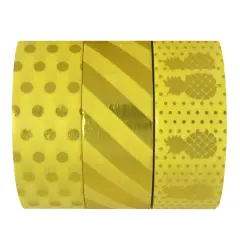 Wrapables Washi Masking Tape (Set of 3) Yellow Paradise