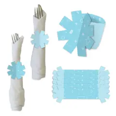 Big Dot of Happiness Blue Confetti Stars - Simple Party Paper Napkin Holder - Napkin Rings - Set of 24
