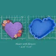 Heart with Flowers Silicone Freshie Mold