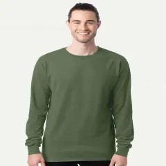 ComfortWash by Hanes&reg; Garment-Dyed Long Sleeve Crewneck T-Shirt Moss