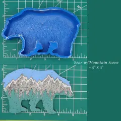 Bear with Mountain Scene Silicone Freshie Mold