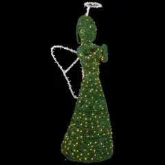 Northlight Lighted Commercial Topiary Angel Outdoor Christmas Decoration - 6.5' - Warm White LED Lights Green