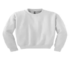 Gildan&reg; Youth Crewneck Long Sweatshirt White