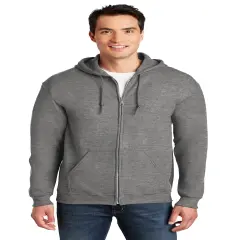 Gildan&reg; Heavy Blend Long Sleeve Full-Zip Hooded Sweatshirt Graphite heather