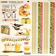 Creative Imaginations Debbie Mumm Happy Birthday Punch-outs